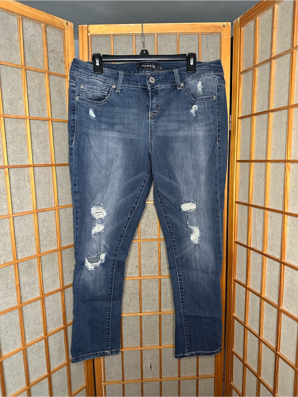 torrid Distressed Skinny Jeans - Dark Blue